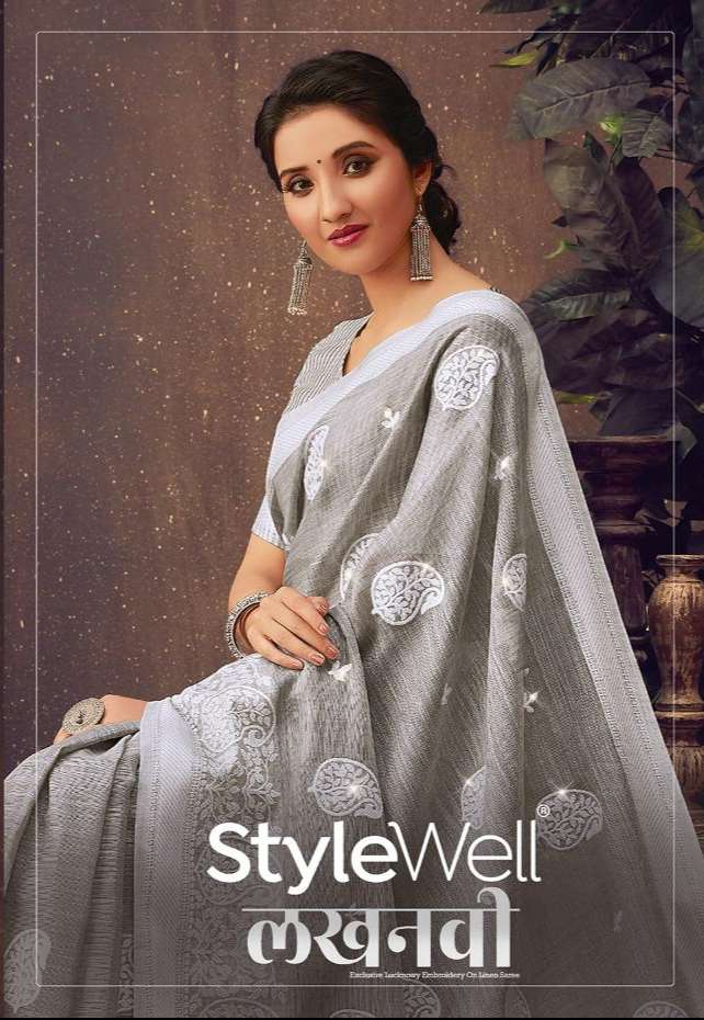 Buy Lucknowi Stylewell Online Wholesale Designer Silk Saree